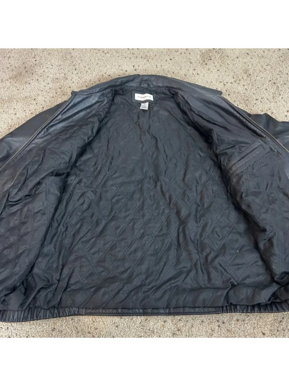 Vintage Preston & York Black Leather Bomber Jacket Classic Size XL Men's - Picture 6 of 7